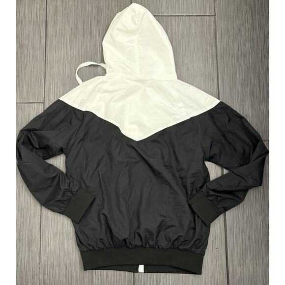 Nike Women’s Windbreaker Jacket White/Black Colorblock Size XL Windrunner - Picture 5 of 7